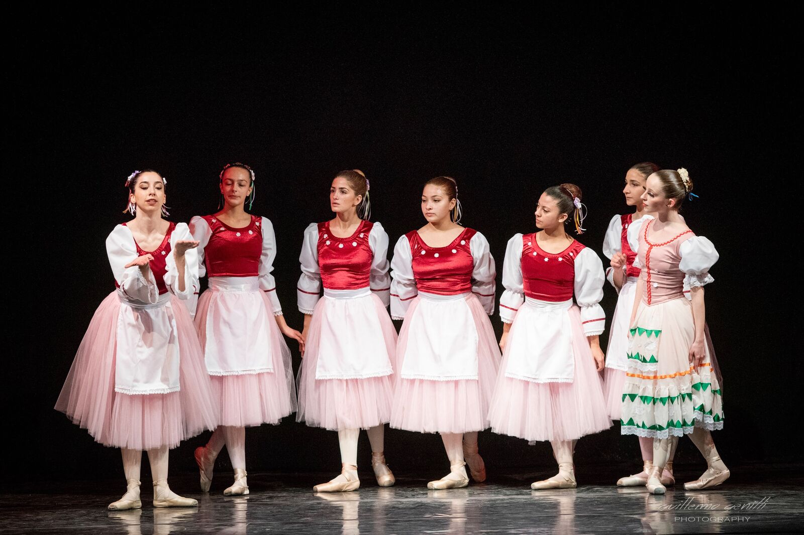 Alumnas avanzadas de Ballet Class sobre puntas (Coppélia)